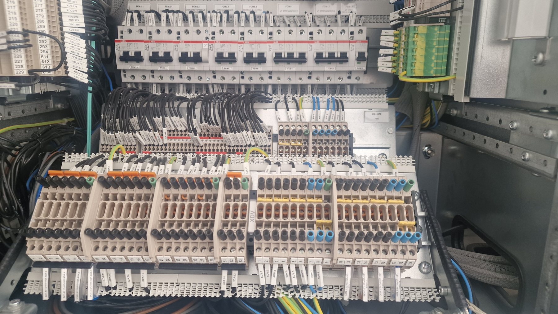 Control and protection panel wiring