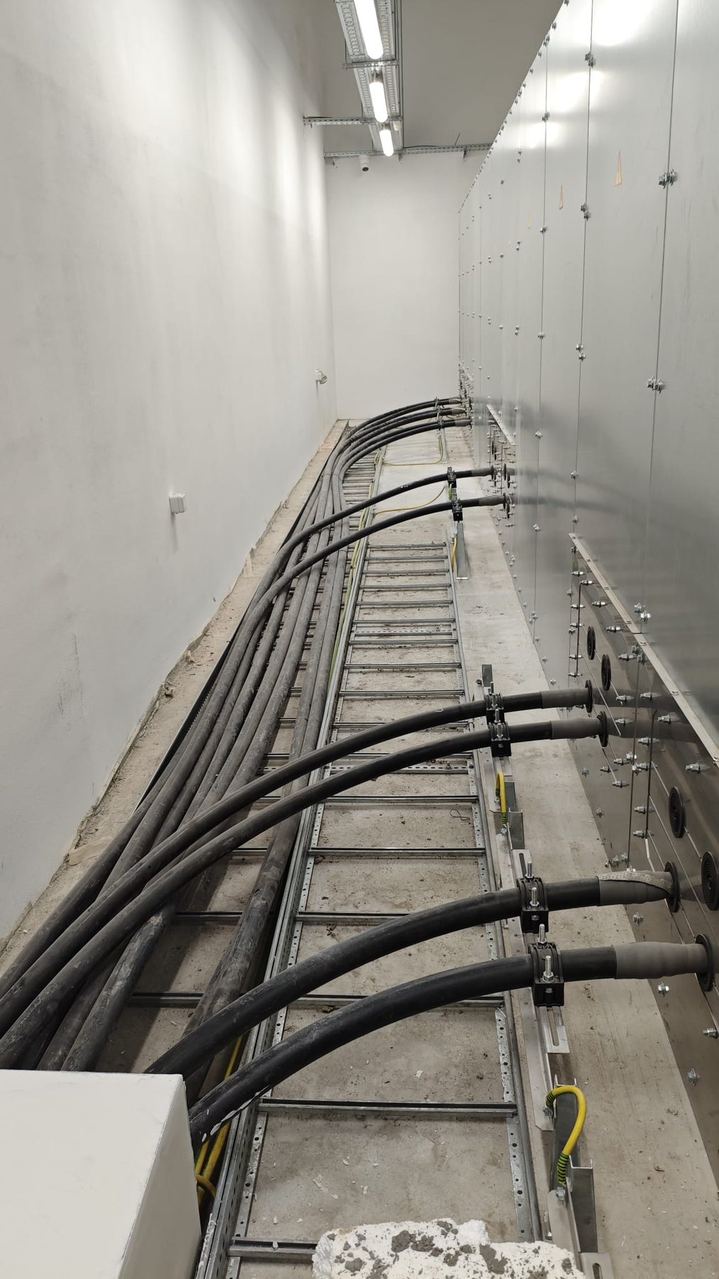 MV cable installation inside switchgear room